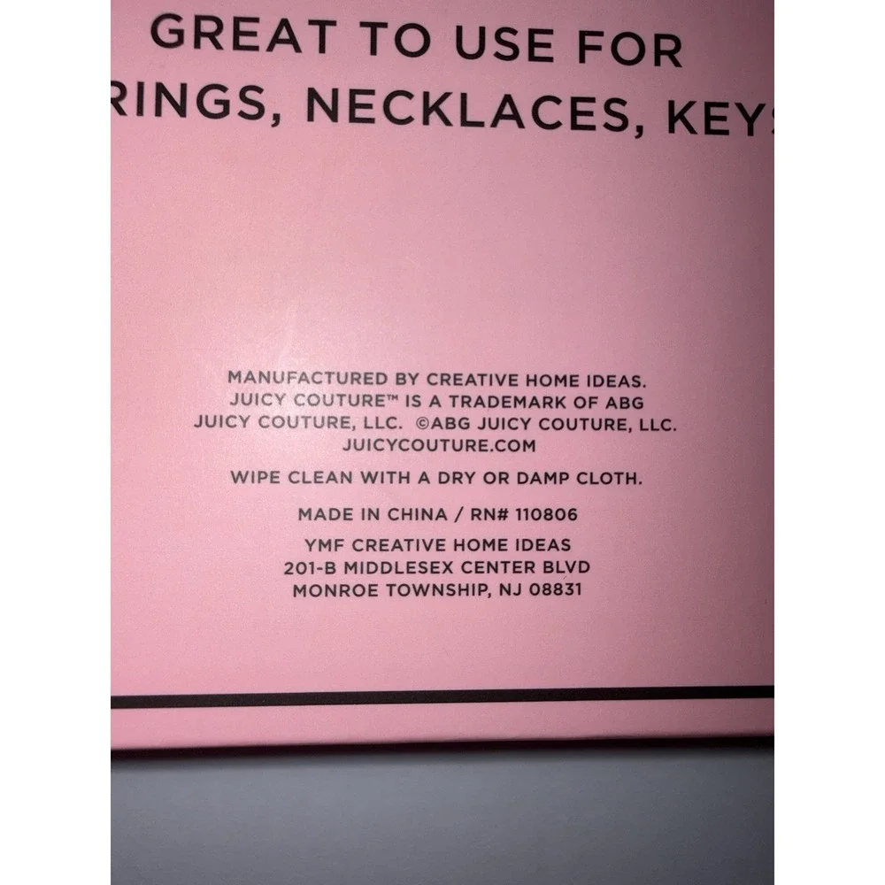 Juicy Couture Heart Trinket Tray Set Pink Jewelry Dish Set of 2 Ceramic NEW